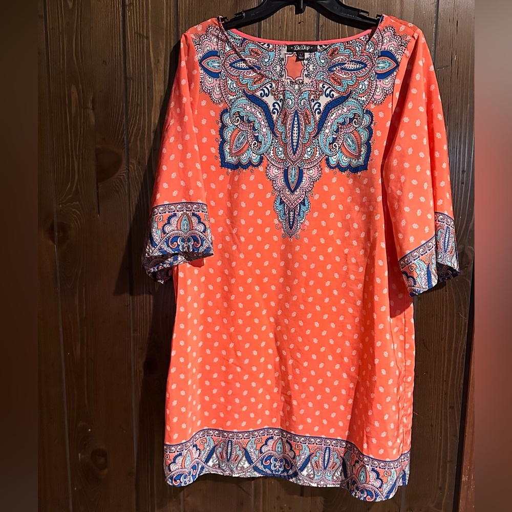 BeBop embellished border print mini dress